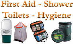 Camping First Aid, Shower, Toilets and Hygiene