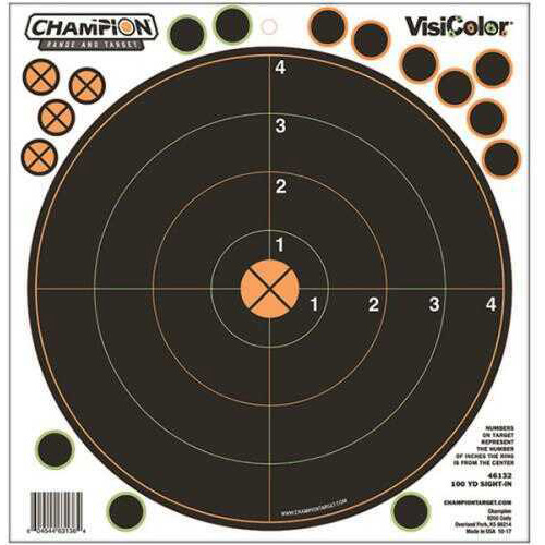 Champion Targets 46132 VisiColor Self-Adhesive Paper 8.5" x 9" Circle Black 5 Pack