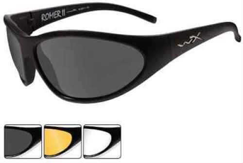 Wiley X Romer 3 Sunglasses - Smoke Grey/Clear/Rust Lens - Matte Black Frame