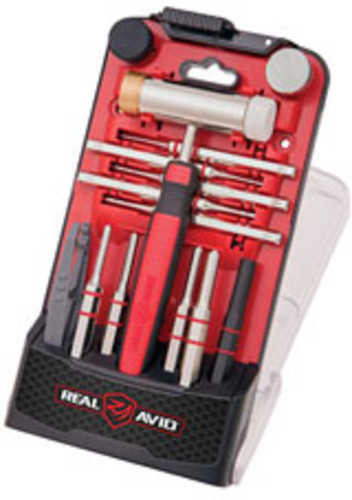 Real Avid Accu-Punch Hammer & Roll Pin Punch Set Alignment Tool Pins and Resin In Stand-Up Case
