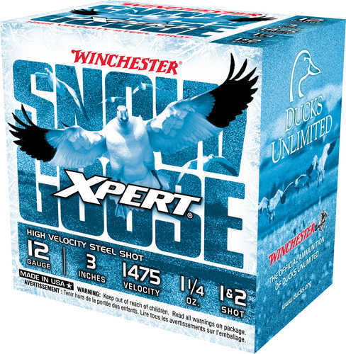 Winchester USA Xpert Snow Goose 12 Gauge Ammunition 25 Rounds 3" Shell #1 and #2 Steel Shot 1-1/4oz 1475fps