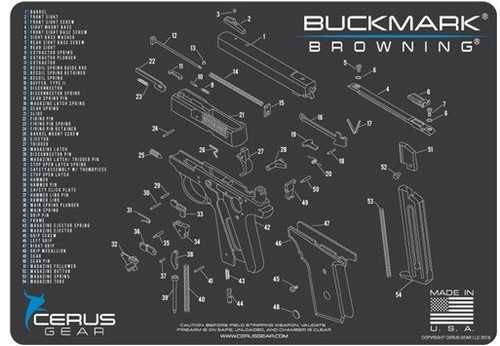 Cerus Gear 3mm Promats 12"x17" Browning Buckmark Sch Char Gray