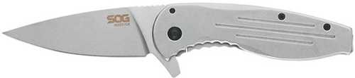 S.O.G SOG-14-41-02 Aegis FLK 3.40" Folding Clip Point Satin 4116 Stainless Steel Blade/Silver Handle Inc