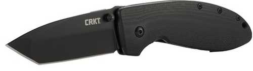 CRKT GUNGHO 2.78" Knife Black SS Plain Edge Tanto Folding Blade G-10