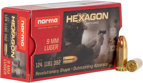 9mm Luger 124 Grain Jacketed Hollow Cavity 50 Rounds Norma Ammunition