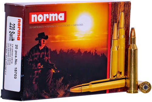220 Swift 55 Grain Jacketed Soft Point 20 Rounds Norma Ammunition