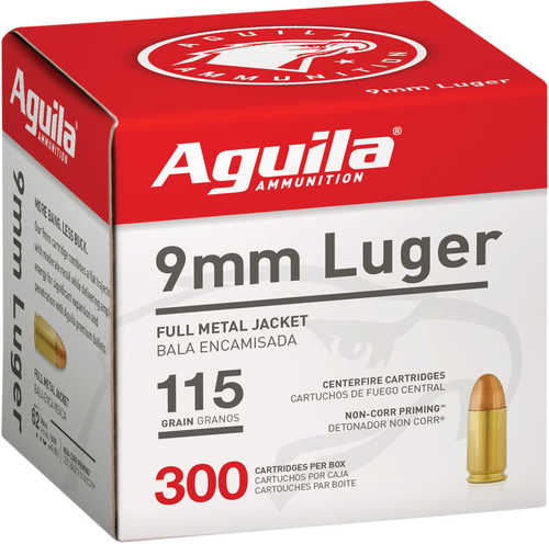 Aguila 9MM 115 Grain FMJ Bulk Pack 300 Rounds Ammunition
