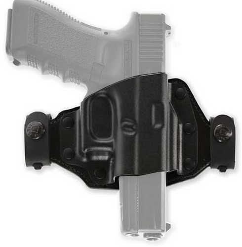 Galco Quick Slide Belt Holster Fits GLOCK 17/19/26 and Similar OWB Right Hand Leather and Kydex Black