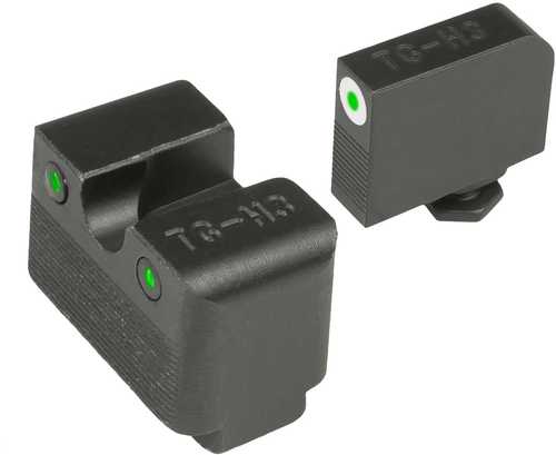 Truglo TG231G2MW Tritium Pro Night Sights Fits MOS 20/21/25/28/29/30/31/32/37/40/41 Green w/White Outline Front