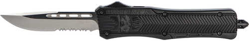 Cobra TEC Knives LLC MBCTK1MDS CTK-1 Medium 3" 440C Stainless Steel Drop Point Serrated Black Zinc-Aluminum Alloy