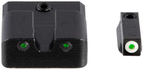 Truglo TG-TG231Z2W Tritium Pro Night Sights Square Green With White Outline Front/U-Notch Rear Nitride Fortress