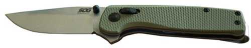S.O.G SOG-Tm1022-C Terminus XR 2.95" Folding Plain Clip Point Stone Washed D2 Steel Blade/Olive Drab Textured G10 Handle