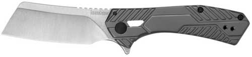 Kershaw Static 3.9" Folding Knife Cleaver Plain Edge 8Cr13MoV With Satin Flats Stainless Steel Handle PVD Finish 34