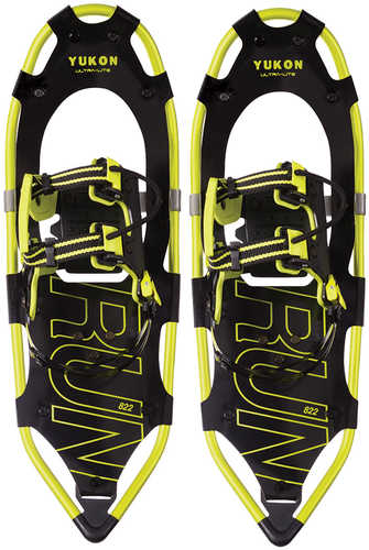 YUKON RUN Series Showshoe 8" x 22" - Black/Yellow - 225lbs Weight Capacity