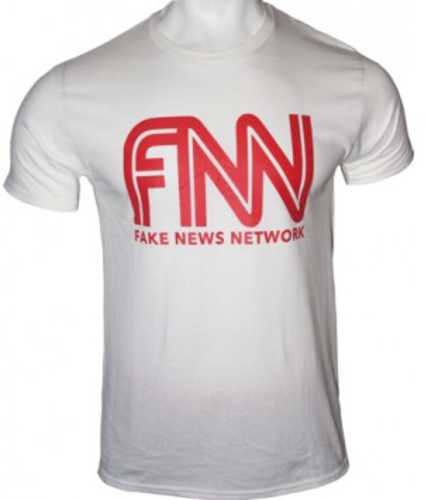 Gi Men's T-shirt Trump Fake News Network Large White