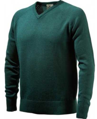 Beretta Mens Classic V-neck Sweater Color Dark Green Size Medium