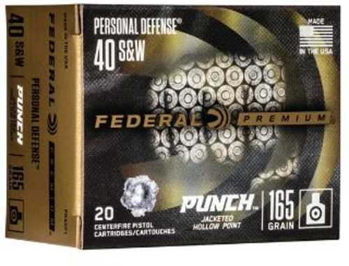 40 S&W 165 Grain Jacketed Hollow Point 20 Rounds Federal Ammunition