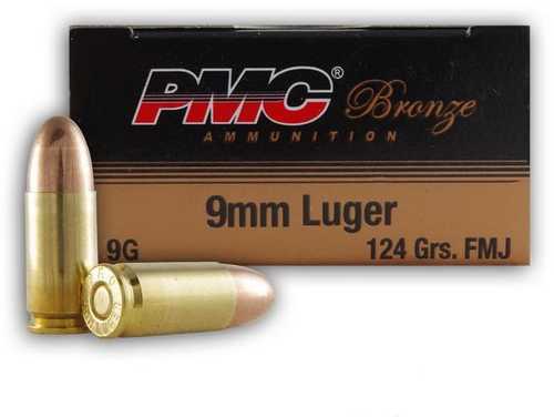 9mm Luger 124 Grain Full Metal Jacket 50 Rounds PMC Ammunition
