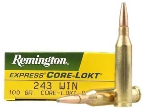 Remington Core-Lokt Rifle Ammunition .243 Win 100 Gr PSP 2960 Fps - 20/Box