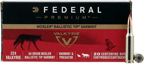 224 Valkyrie 60 Grain Ballistic Tip 20 Rounds Federal Ammunition