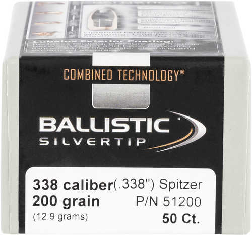 Nosler Bullets 338 Caliber 200 Grains Ballistic Silver Tip 50 Per Box
