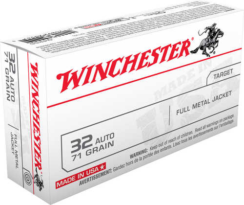 32 ACP 71 Grain Full Metal Jacket 50 Rounds Winchester Ammunition