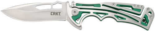 Columbia River 5241 Nirk Tighe Green 3.17" Folding Plain Satin 8Cr13MoV SS Blade Two-Tone SS W/Green Painted Finish