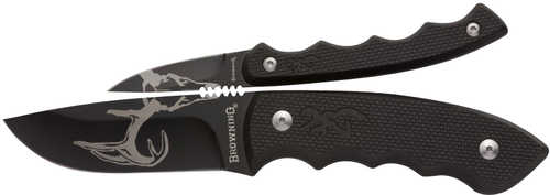 Browning Primal Combo 3.75"/5.25" Fixed Drop Point/Gut Hook/Saw Plain 8Cr13MoV SS Blade Black Polymer Overmold H