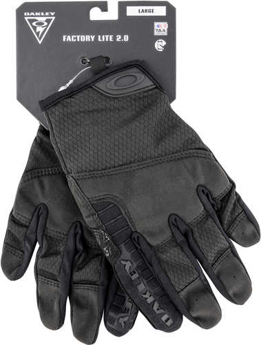 Oakley  Factory Lite 2.0 Black Touchscreen Polyester/Spandex/Polyurethane/Rubber Large Gloves