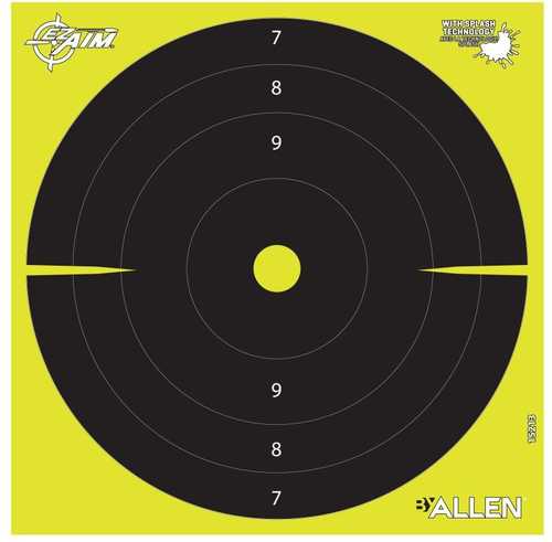 Allen 15213 EZ Aim Splash Non-Adhesive Paper 8" X 8" Bullseye Yellow/Black 25 Pack
