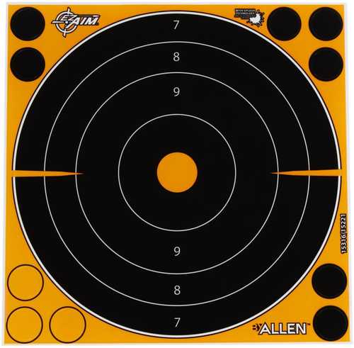 Allen 15221 EZ Aim Splash Self-Adhesive Paper Targets 8" X 8" Bullseye Black/Orange 30 Pack