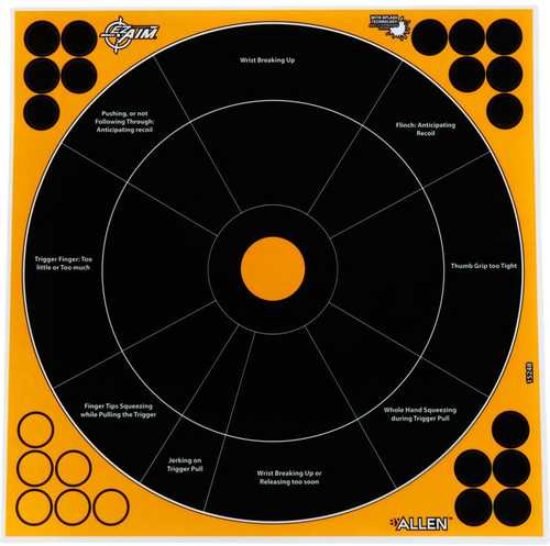 Allen 15248 EZ Aim Splash Self-Adhesive Paper 12" X 12" Circle Black/Orange 5 Pack