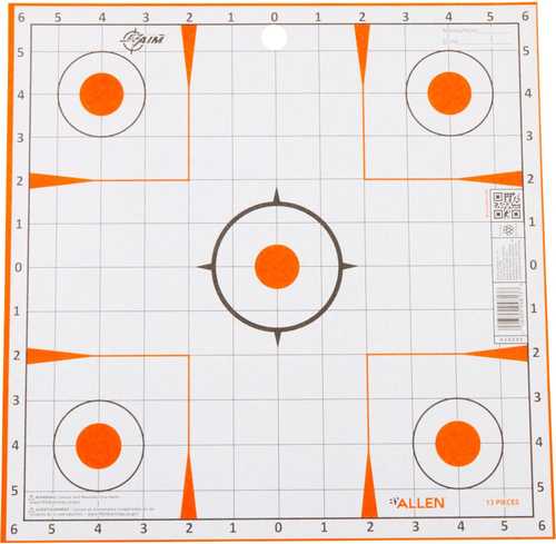 Allen 15333 EZ Aim Paper 12" X Sight-In Grid White/Orange Pack