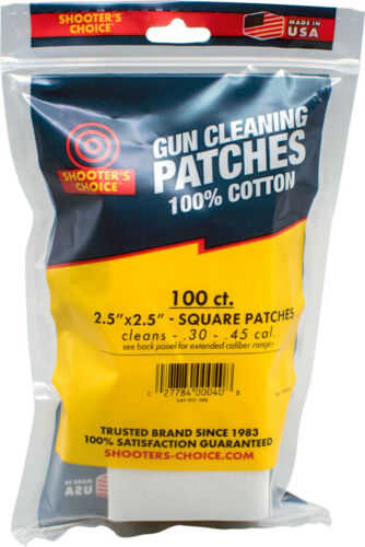 Shooters Choice 2.5" Square Cleaning Patches 100 Pack