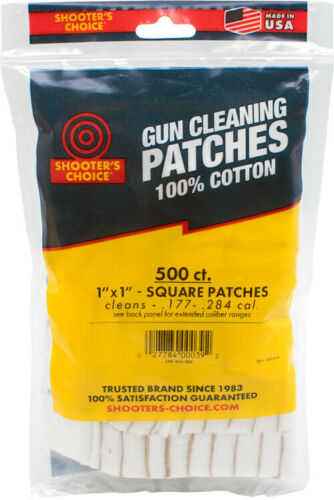 Shooters Choice 1" Square Cleaning Patches 500 Pack