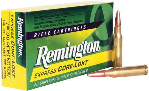 7mm-08 Rem 140 Grain Soft Point 20 Rounds Remington Ammunition
