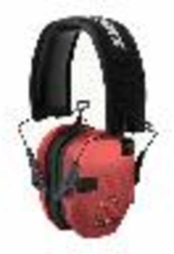 Walker's Razor Slim Electronic Muff 23 Db Over The Head Polymer Coral Ear Cups With Black Headband & White