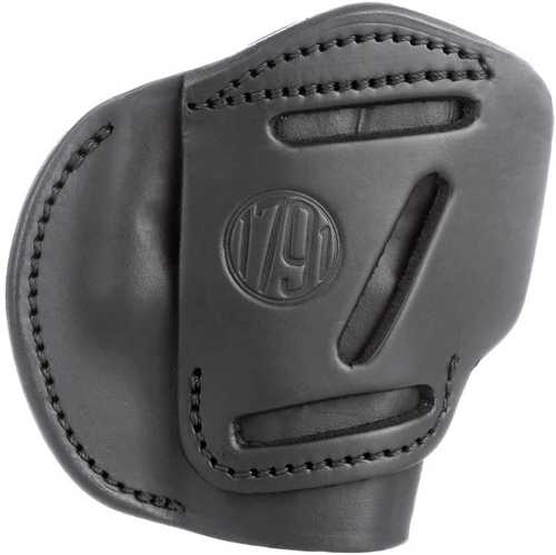 1791 4 Way Holster Leather Belt Right Hand Stealth Black Fits Glock 26 27 33 & S&W MP9/Shield Size 4WH-3-SBL-R