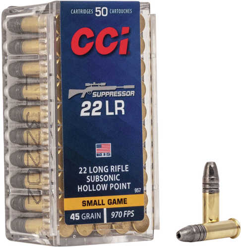 22 Long Rifle 45 Grain Hollow Point 50 Rounds CCI Ammunition
