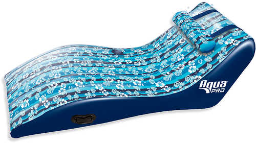 Aqua Leisure Ultra Cushioned Comfort Lounge Hawaiian Wave Print w/Adjustable Pillow