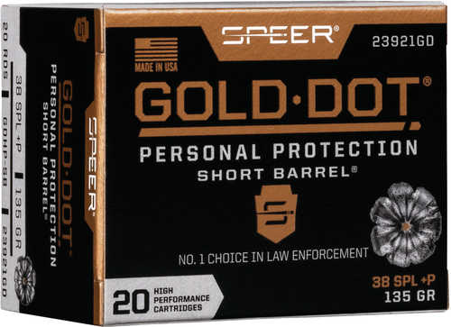 38 Special 135 Grain Hollow Point 20 Rounds Speer Ammunition