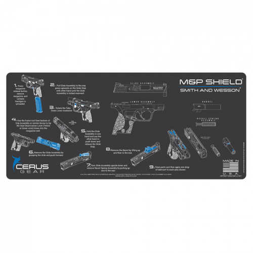 Cerus Gear 3mm Promats 12" x 27" S&W M&P Shield Instructional Grey