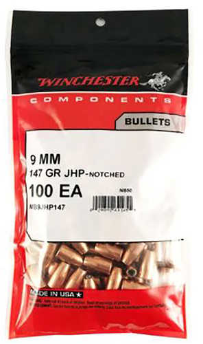Winchester Reloading Bullets 9mm .355 147 Gr Jacketed Hollow Point (JHP) 500 Per Box