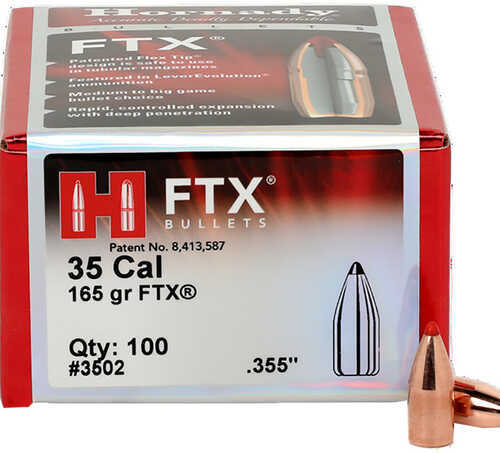 Hornady FTX 35 Cal .355 165 gr Flex Tip eXpanding Bullets 100 Per Box