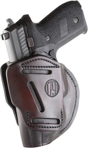 1791 Gunleather 3WH6SBRA 3-Way OWB Size 06 Signature Brown Leather Fits Beretta 92/ Walther PPQ/ Sig P320 Ambidextrous H
