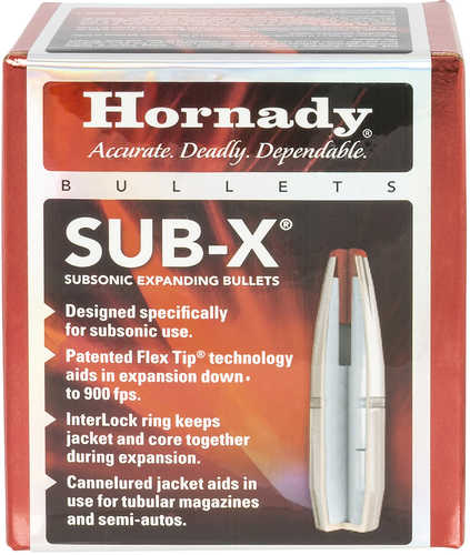 Hornady 30718 Sub-X 30/308 Cal 175 Gr Subsonic-Expanding 100 Per Box