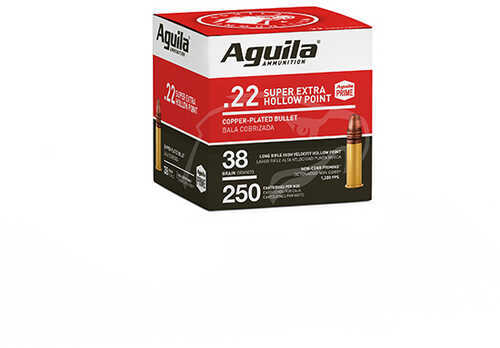 Aguila Super Extra High Velocity 22 LR 38 gr Copper Plated Hollow Point (CPHP) Ammo 250 Round Box
