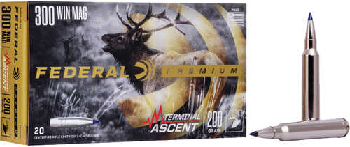 Federal Premium Rifle Ammo 300 Win. Mag. 200 gr. Terminal Ascent 20 rd. Model: P300WTA1