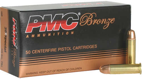 PMC Bronze 38 Special 132 gr Full Metal Jacket (FMJ) Ammo 50 Round Box