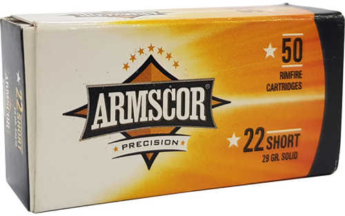 Armscor Rimfire Ammo 22 Short 29 Gr. Copper Plated 50 Rd. Model: 50415